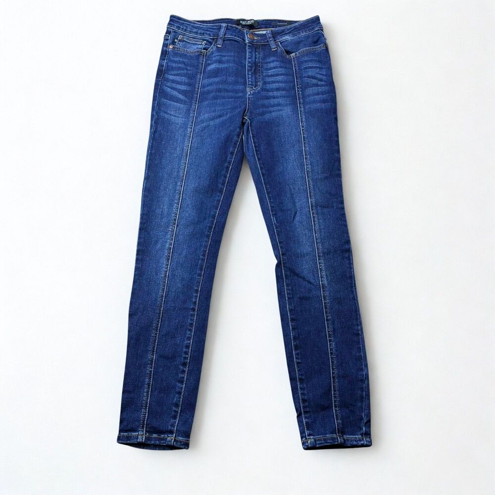 Judy Blue Womens 9/29 Skinny Jeans Dark Wash Stretch Denim High Rise JB8863